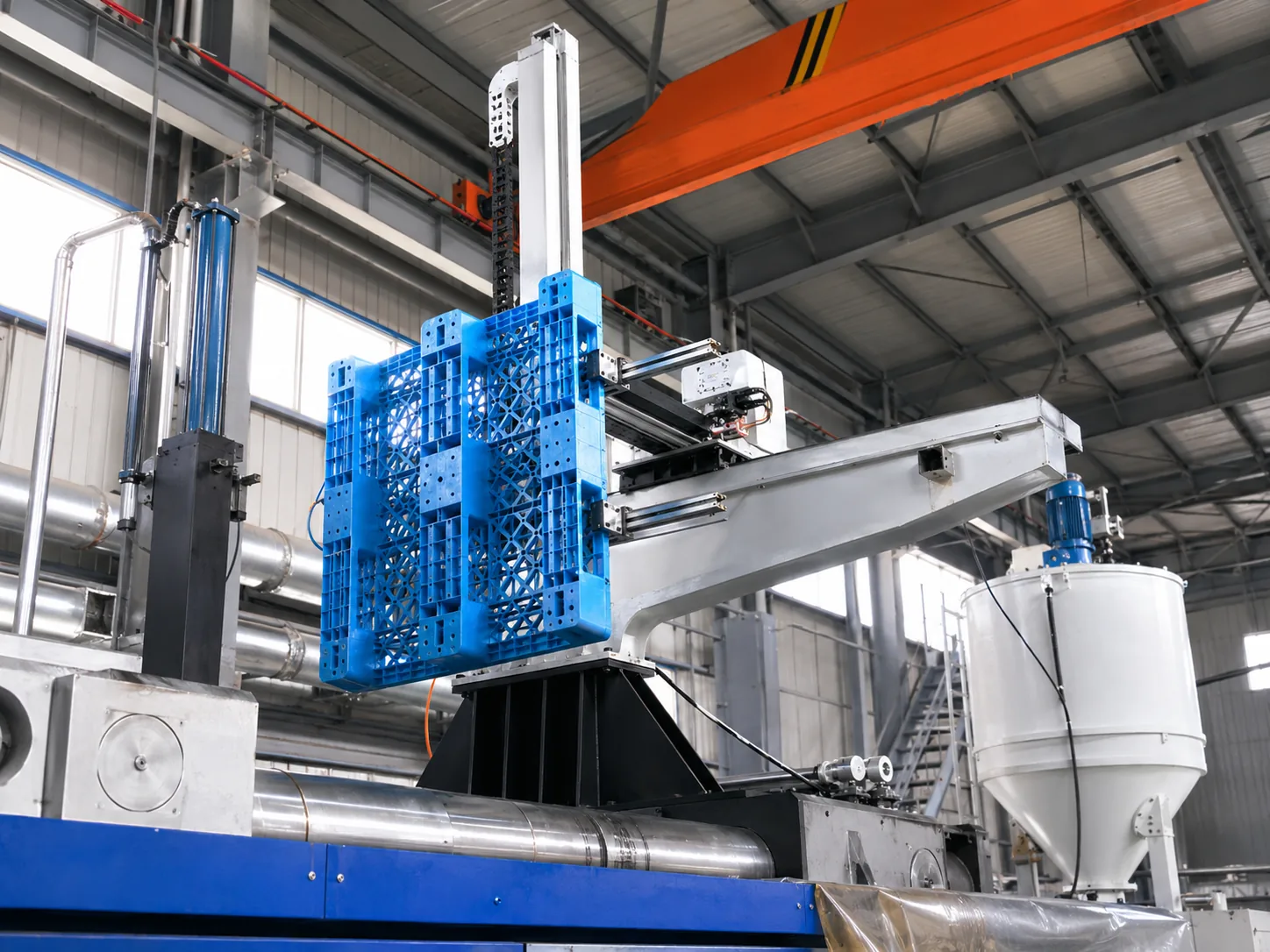 Automated handling during industrial plastic production